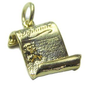3D Diploma Pendant Charm 14k Yellow Gold!!